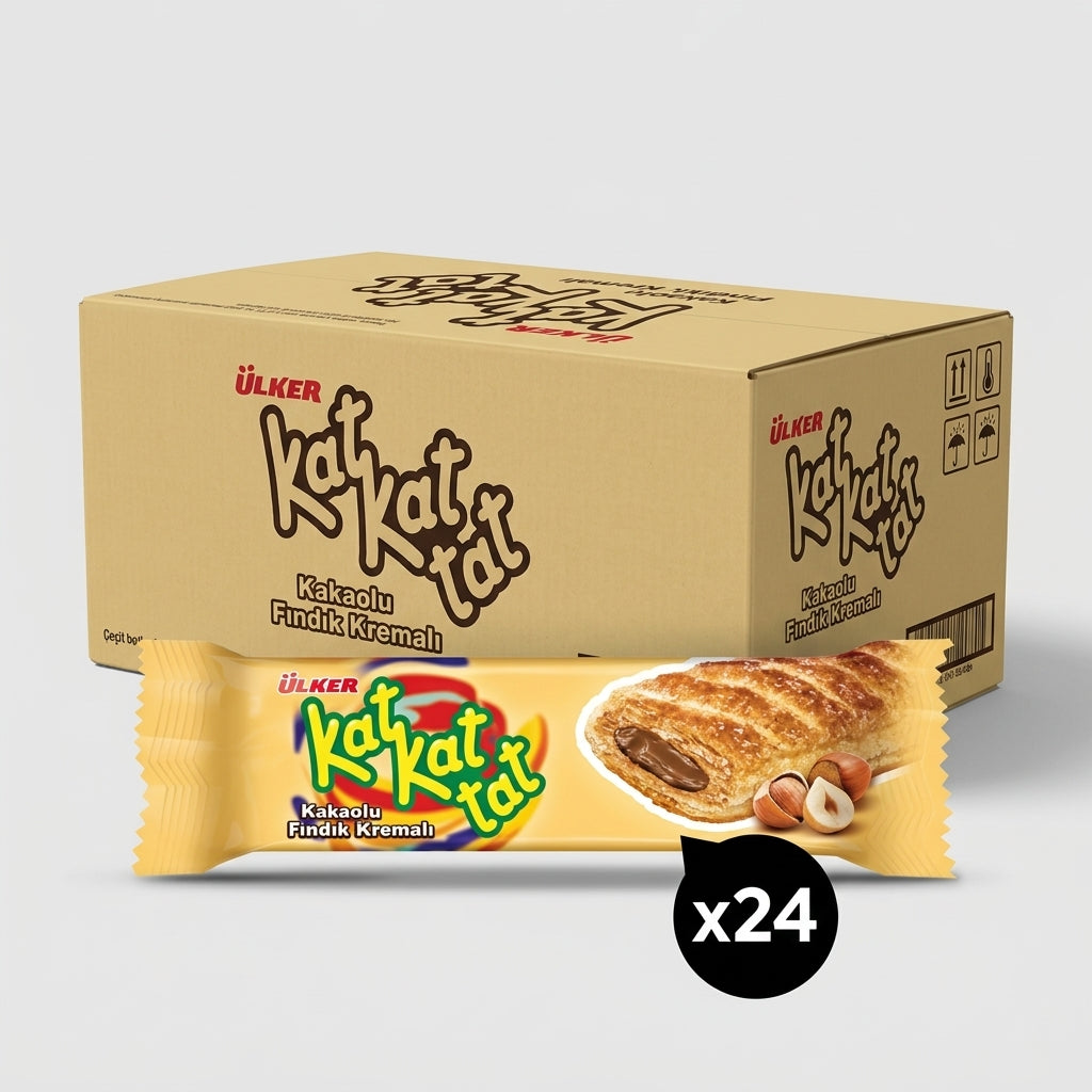 كات كات تات باف باستري مقرمش بكريمة البندق - 25 جم × 24 قطعة