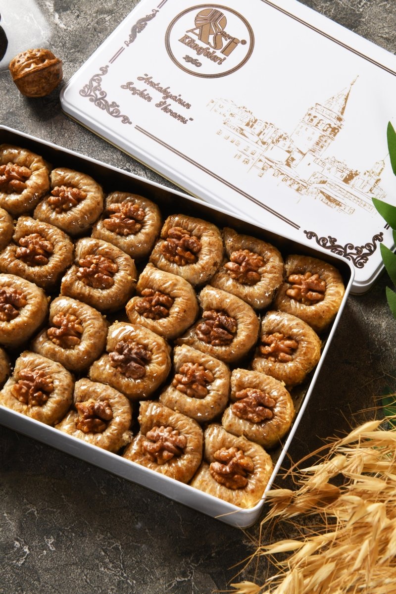 Asi | Nightingale Nest Walnut Baklava in Gift Metal Box - Aladdin Business