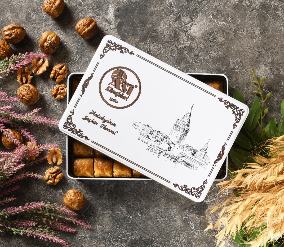 Asi | Special Mini Baklava with Walnut in Gift Metal Box - Aladdin Business