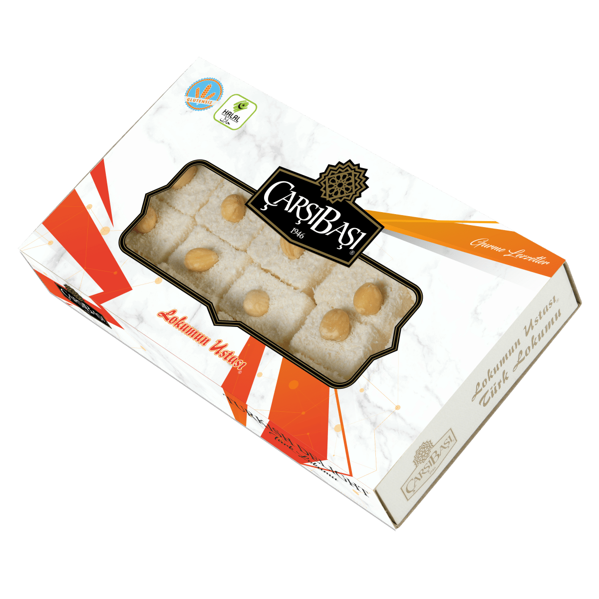 Premium Gluten-Free Sultan Turkish Delight with Hazelnut - 12 Pieces x 500g
