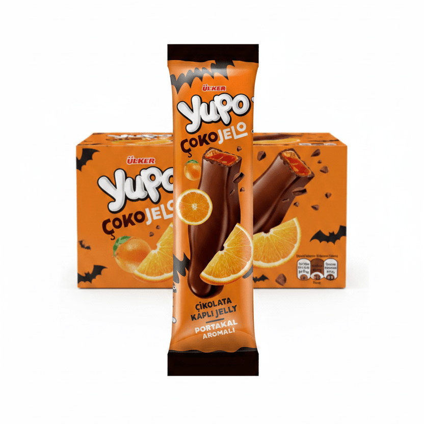 Premium Orange Jelly Chocolate Candy - 1 Case - 108 Packs x 20g Each - Aladdin Business