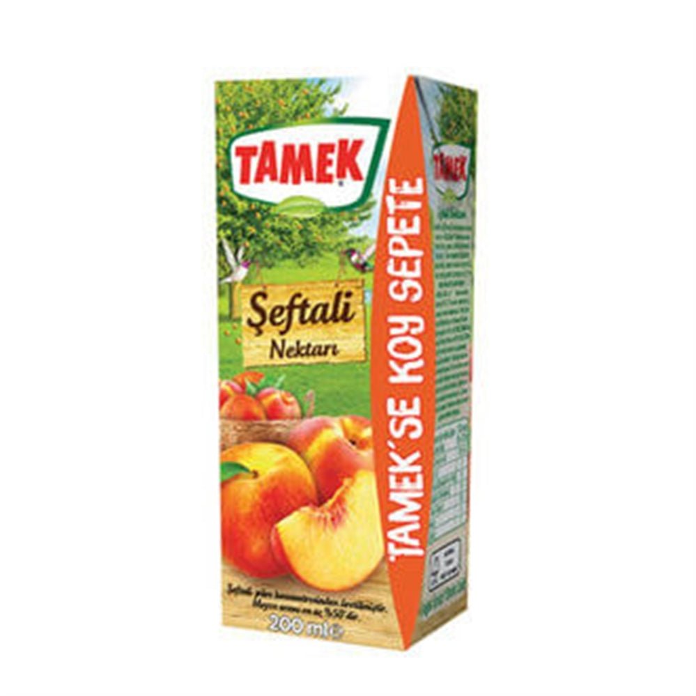 Tamek Peach Nectar Drink - Refreshing 200ml Single Serve - Aladdin Business