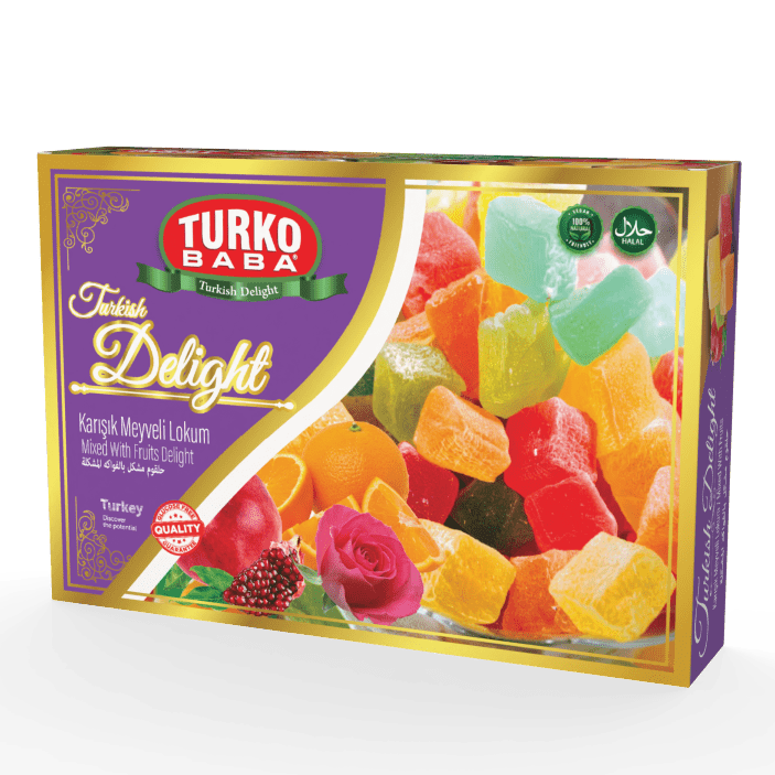 Professional Mixed Fruit Turkish Delight Assorted Flavor- 48 Pieces x 225g