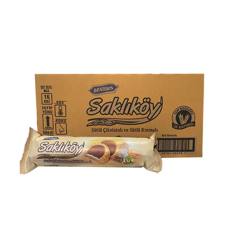 Saklikoy Cookies with Chocolate and Milk Cream - 18 Pieces x 100g