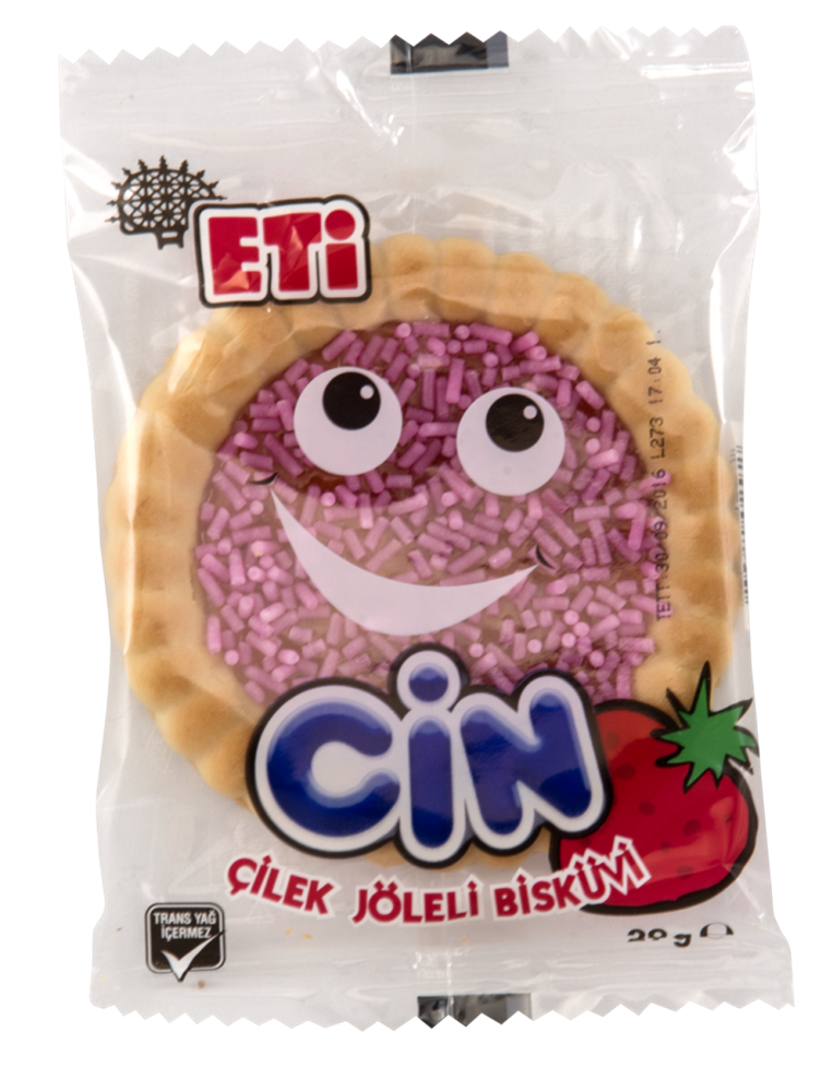 ETI Cin Strawberry Jelly Biscuit Cookies 25g