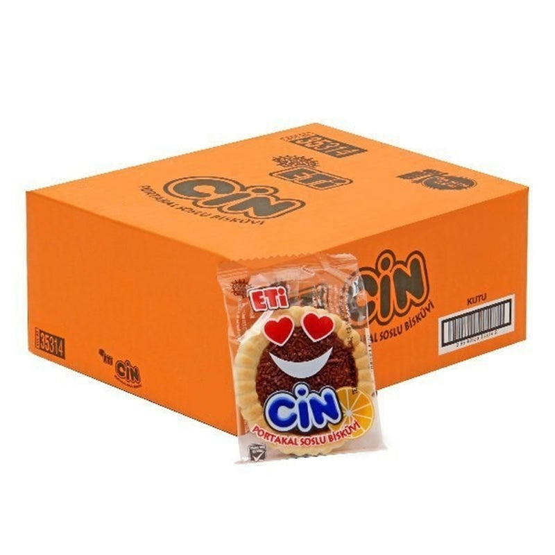 Eti Cin Orange Cookies, 25g (36-Count Box)