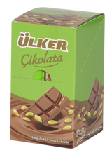 Ulker Gaziantep Pistachio Chocolate Bars - 12 Count, 30g Each