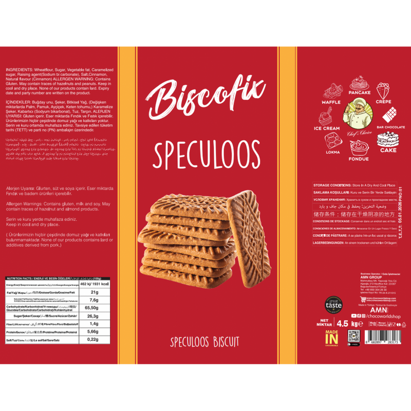 Biscofix Speculoos Cookies - Traditional Spiced Biscuits 4.5kg