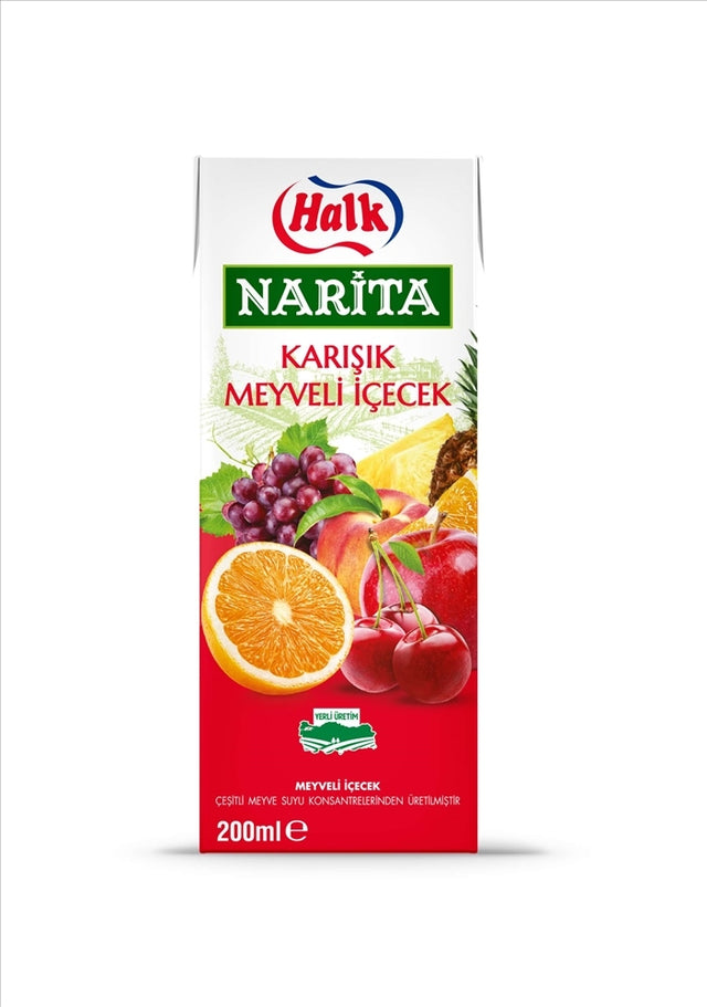 Halk Narita Mixed Fruit Nectar Drink 200ml - Authentic Turkish Refreshment