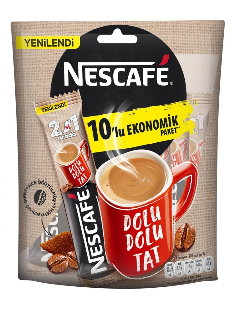 Nescafe 2in1 Instant Coffee & Creamer Mix - 10 Sachets