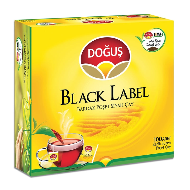 Dogus Black Label Black Tea Bags - 100 Count, 200g Total