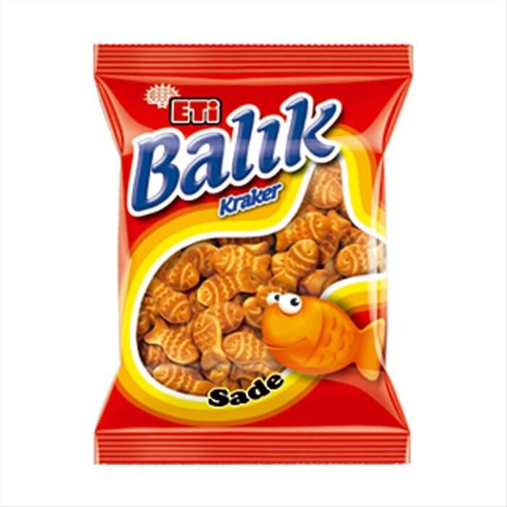 Eti Savory Fish Crackers 85g - Delicious Turkish Snack (14-Pack)