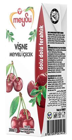 Meysu Turkish Sour Cherry Fruit Drink, 200ml – Case of 27