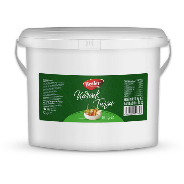Besler Turkish Mixed Pickles 18kg – Authentic Gourmet Selection