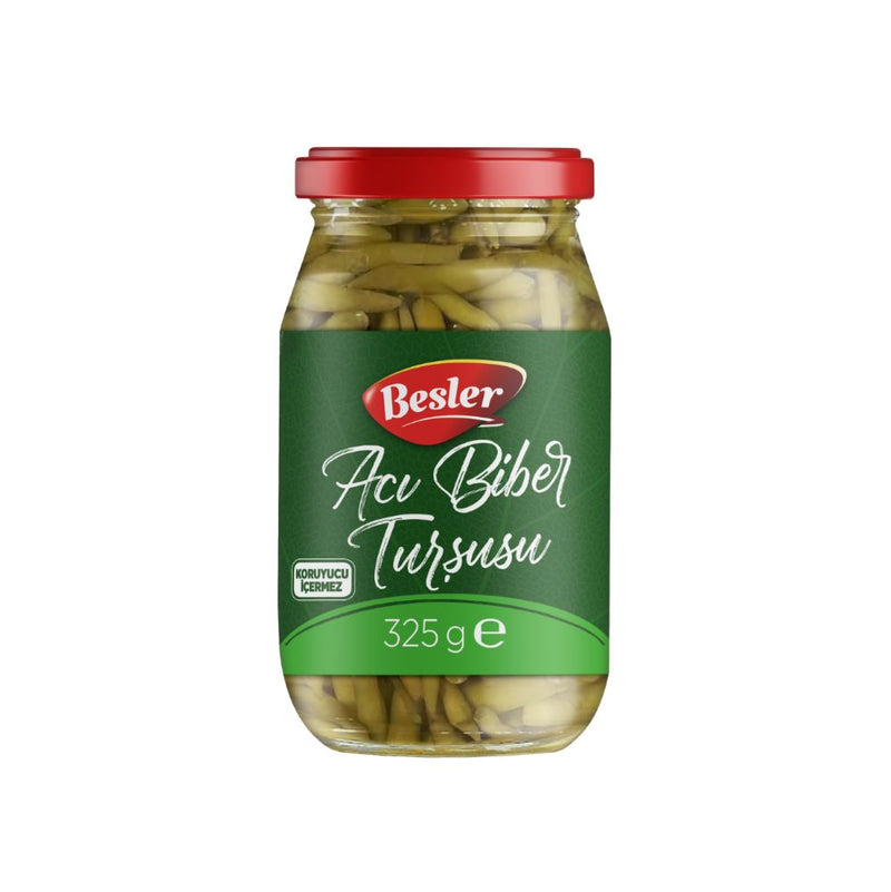 Besler Turkish Hot Pickled Peppers 325g Jar