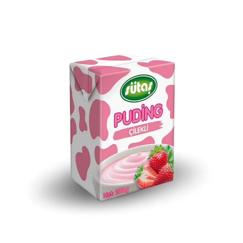 Sutas Strawberry Instant Pudding Mix, Delicious Turkish Dessert, 200g