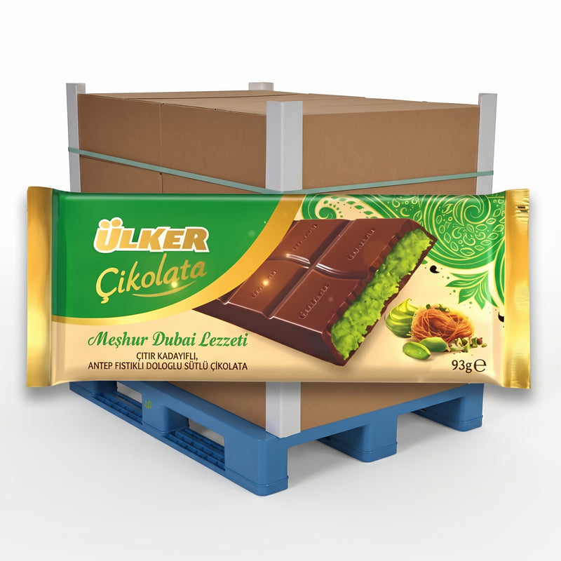 Dubai Chocolate with Antep Pistachio & Crispy Kataifi - 1 Pallet, 140 Cases