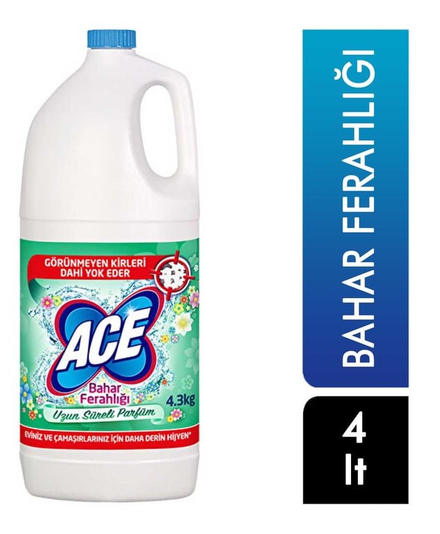 Ace 4 Liter Spring Fresh Scent Laundry Bleach – Powerful Whitening & Deep Clean - Aladdin Business