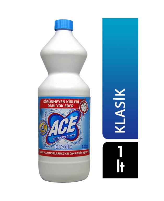 Ace Classic Bleach 1 Liter - Powerful Disinfectant & Whitener - Aladdin Business