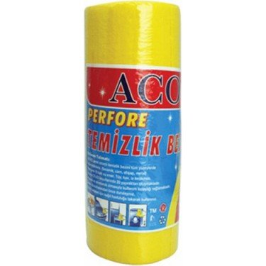 Acord Perforated Yellow Cleaning Wipes Roll - 20 Sheets | Multi - Purpose Reusable Cloth - Aladdin Business