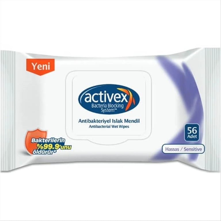 Activex Sensitive Skin Antibacterial Wet Wipes - 50 Count Pack - Aladdin Business
