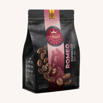 Anisah Coffee Romeo Dark Roast Espresso Whole Bean Coffee, 1000g - Aladdin Business