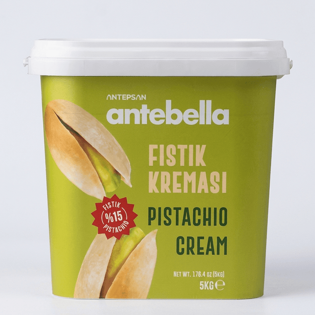 Antebella Spreadable Pistachio Cream (%15 Pistachio) – 1 Bucket - 5 kg Plastic Bucket - Aladdin Business