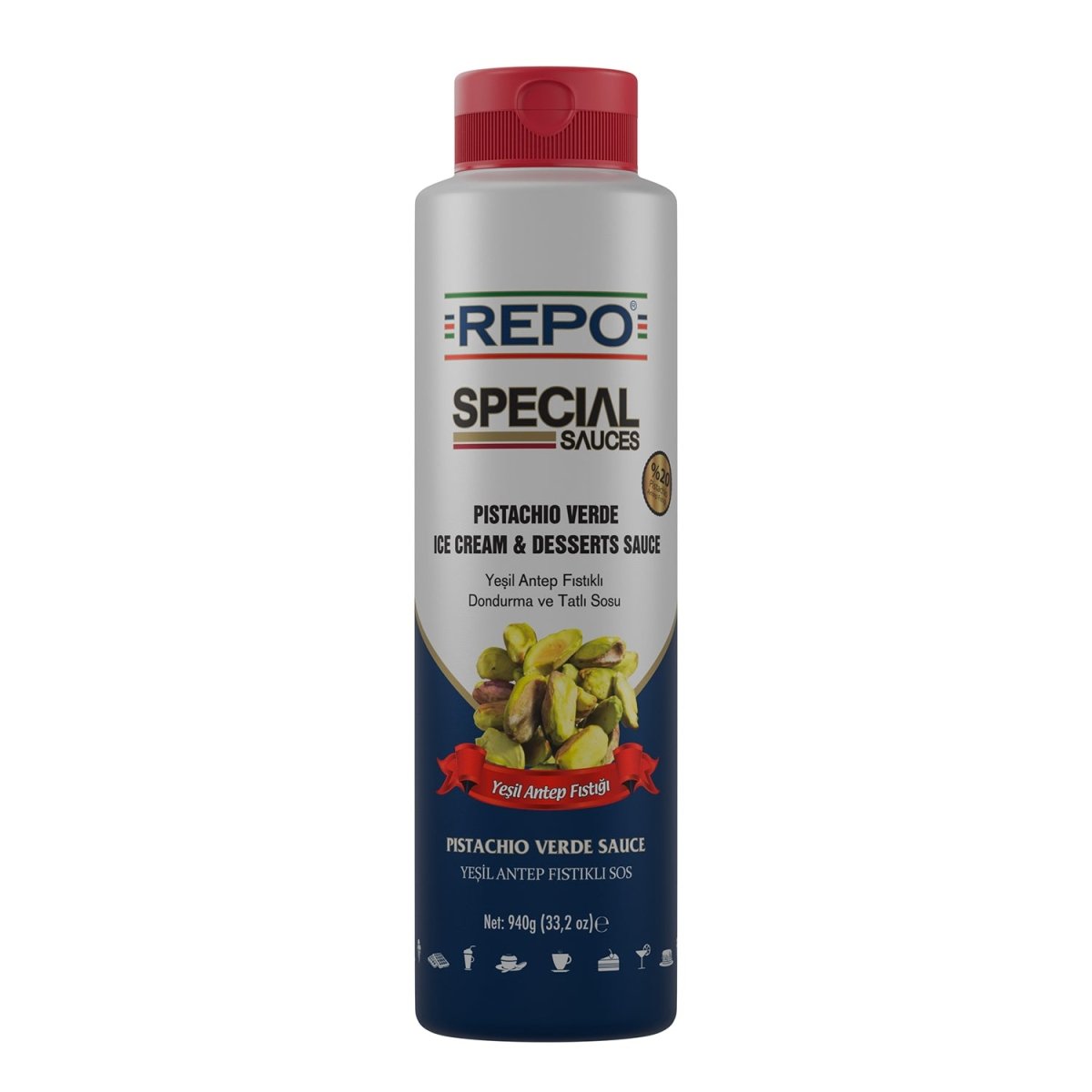 Antep Pistachio Verde Topping Sauce with 20% Pistachio- 940g - Aladdin Business