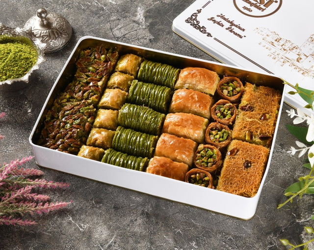 Asi | Assorted Baklava and Kadayif in Gift Metal Box - Aladdin Business