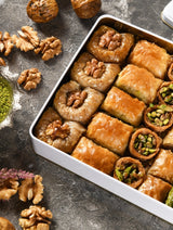 Asi | Assorted Pistachio and Walnut Baklava in Gift Metal Box - Aladdin Business