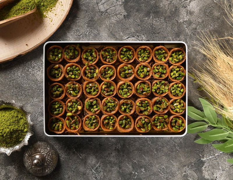 Asi | Bird's Eye Pistachio Kadayif in Gift Metal Box - Aladdin Business