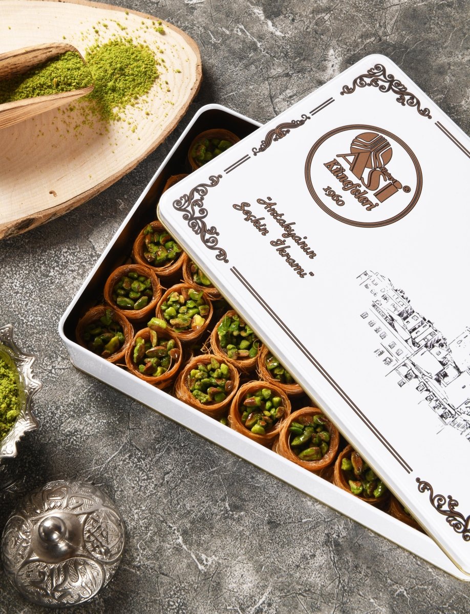 Asi | Bird's Eye Pistachio Kadayif in Gift Metal Box - Aladdin Business