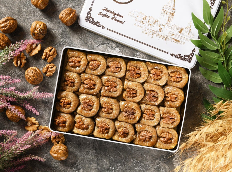 Asi | Nightingale Nest Walnut Baklava in Gift Metal Box - Aladdin Business