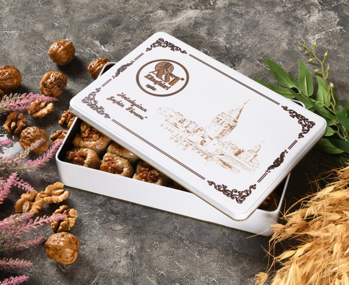 Asi | Nightingale Nest Walnut Baklava in Gift Metal Box - Aladdin Business