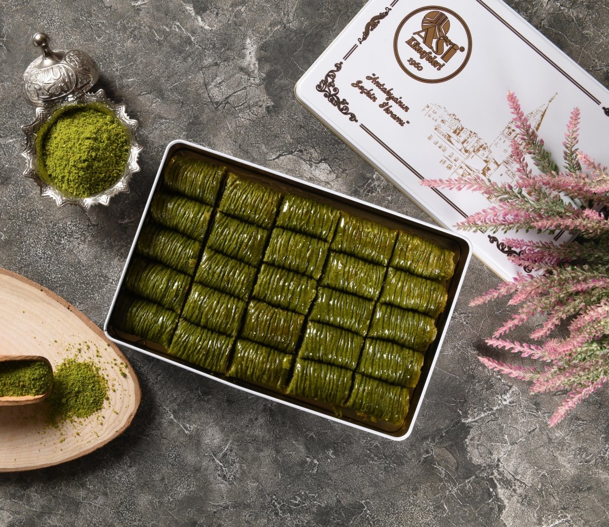 Asi | Pistachio Sarma Baklava in Gift Metal Box - Aladdin Business