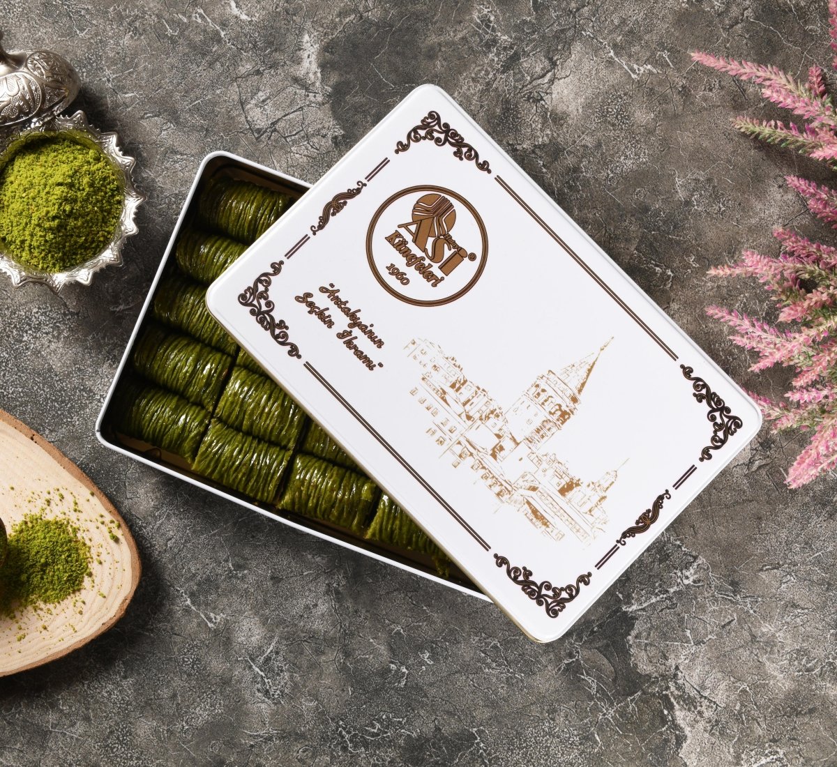 Asi | Pistachio Sarma Baklava in Gift Metal Box - Aladdin Business