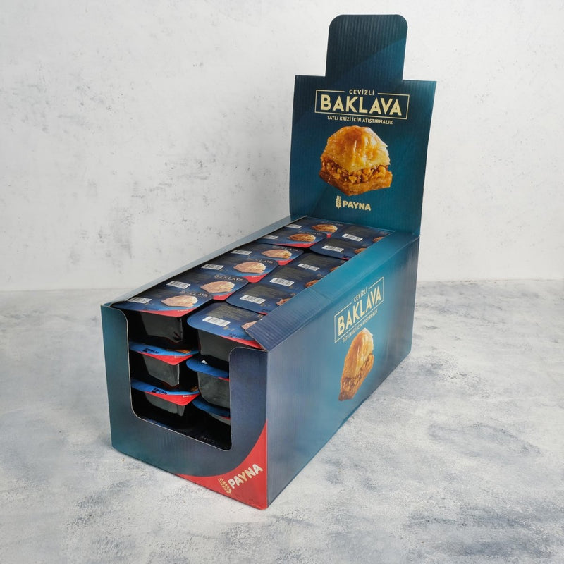Authentic Turkish Walnut Baklava | Family Size Tray with 48 Pre - Cut Slices | Gourmet Bulk Dessert Box - Aladdin Business