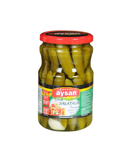 Aysan Turkish Stick Cucumber Pickles - Crisp 670g Glass Jar - Aladdin Business