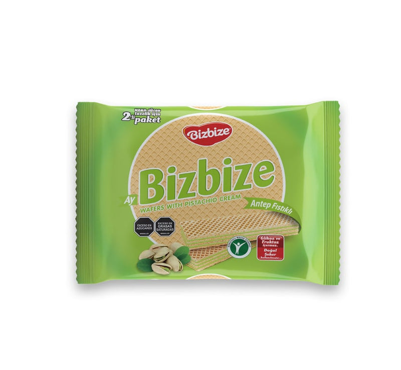 Aytac Bizbize Antep Pistachio Cream Crispy Wafer, 340g - Authentic Turkish Snack - Aladdin Business