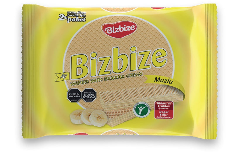Aytac Bizbize Crispy Banana Cream Wafers - 340g Turkish Snack - Aladdin Business