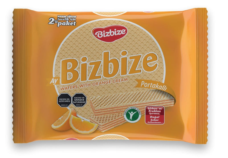 Aytac Bizbize Orange Cream Crispy Wafers 340g - Authentic Turkish Snack - Aladdin Business