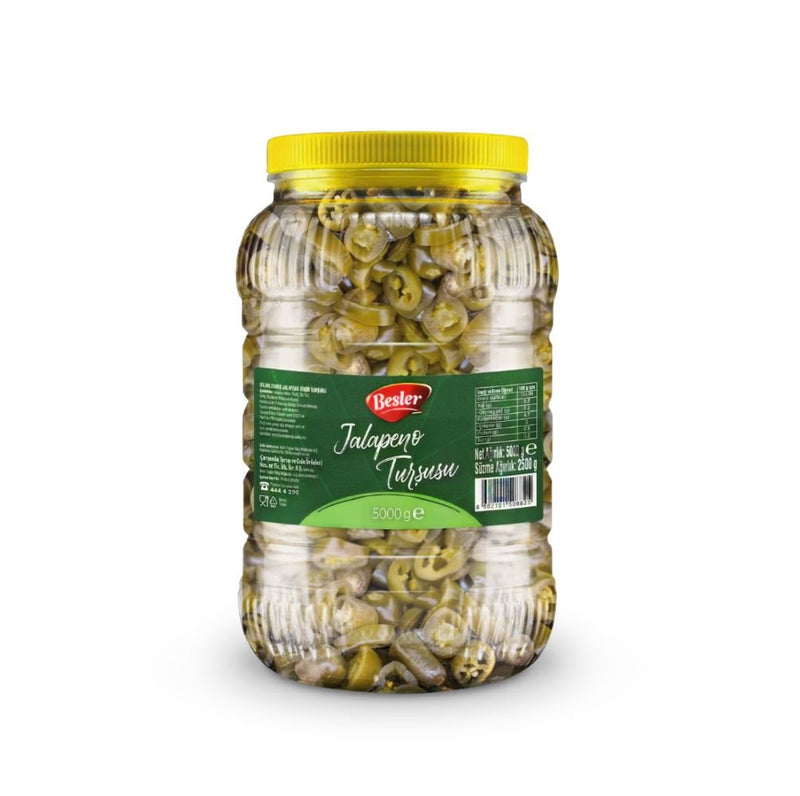 Besler 5 Kg Pickled Jalapeño Peppers - Food Service - Aladdin Business