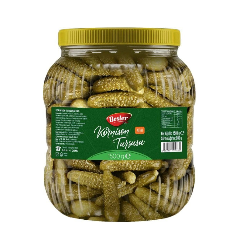 Besler Authentic Turkish Crunchy Gherkin Pickles 1.5 kg Jar - Aladdin Business