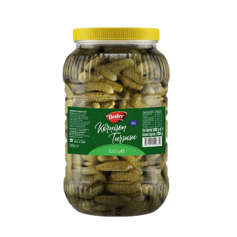 Besler No.1 Turkish Gherkin Pickles - Authentic 5 Kg Jar for Food Service - Aladdin Business