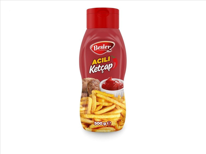 Besler Spicy Ketchup 500g Bottle - Authentic Turkish Flavor - Aladdin Business