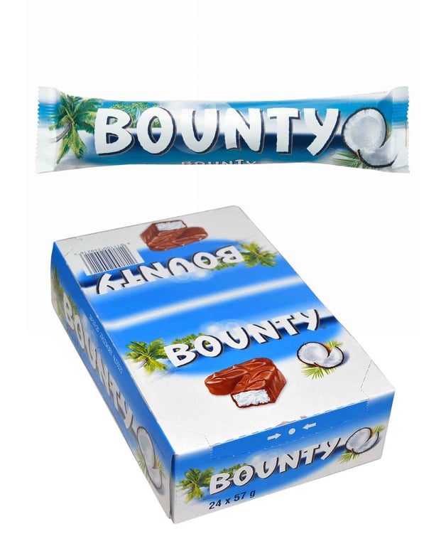 Bounty Milk Chocolate Coconut Candy Bar, 57g, 24 - Pack - Aladdin Business