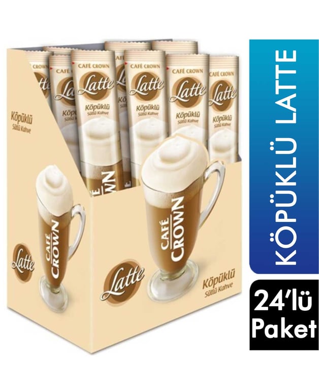 Cafe Crown Instant Latte Mix – Creamy & Frothy Coffee Beverage (24 Sachets) - Aladdin Business