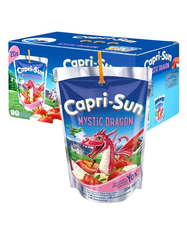 Capri - Sun Mystic Dragon Fruit Drink Pouches, 200ml - 20 Count Pack - Aladdin Business