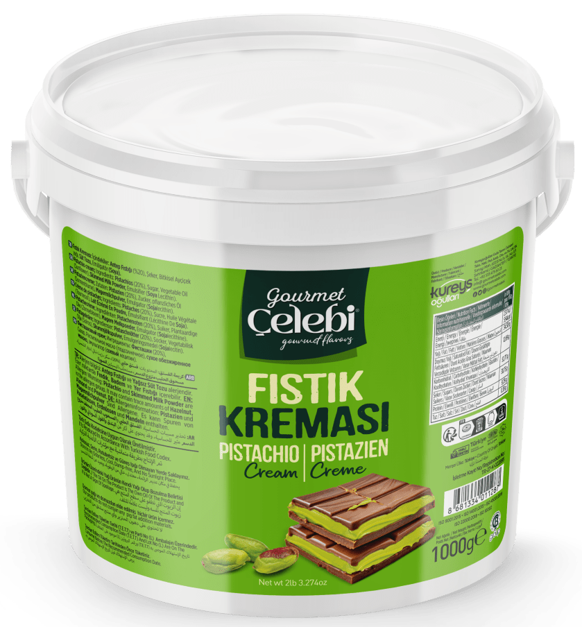 Celebiogullari Professional Antep Pistachio Cream (20% Pistachio) - 500g, 1kg & 5kg Buckets - Aladdin Business