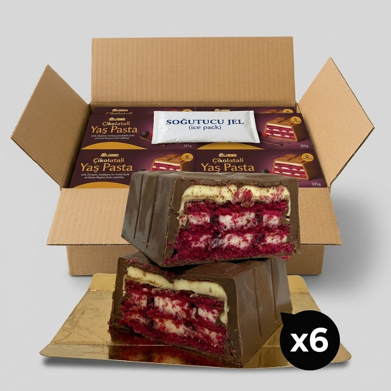 Chocolate Cake Bar with Mixed Berry Filling (Cikolatali Yas Pasta) - 395g x 6 Packs - Aladdin Business